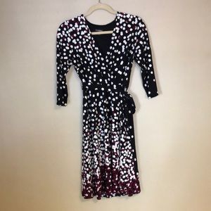 Faux wrap fun patterned dress